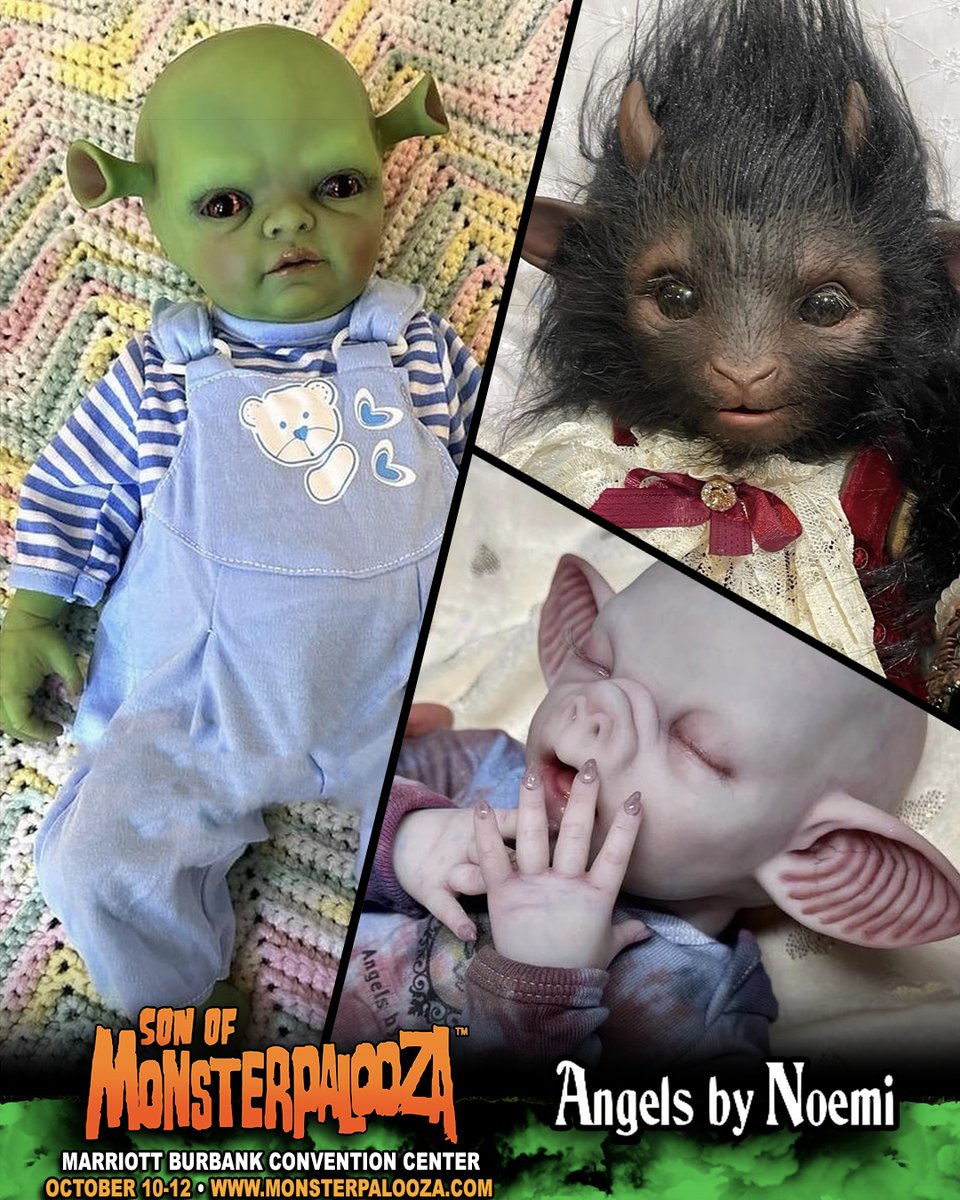 MONSTERPALOOZA1's tweet image. Noemi Smith is originally from Lima Peru and has loved all aspects of creating art in various mediums. Check out ANGELS BY NOEMI at Son of Monsterpalooza this October 10-12 at The Marriott Burbank Convention Center & Hotel!
For tickets, visit ➨ eventbrite.com/e/son-of-monst…