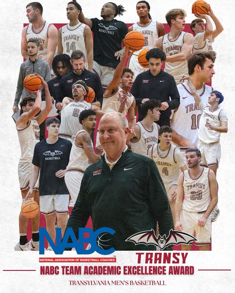 TransySports's tweet image. Transylvania’s Men’s Basketball program and two individual student athletes were among the recipients of the 24-25 NABC Team Academic Excellence Awards and/or the NABC Honors Court. 

The team received the 24-25 NABC Team Academic Excellence Award. Along with, Hunter Penn and…