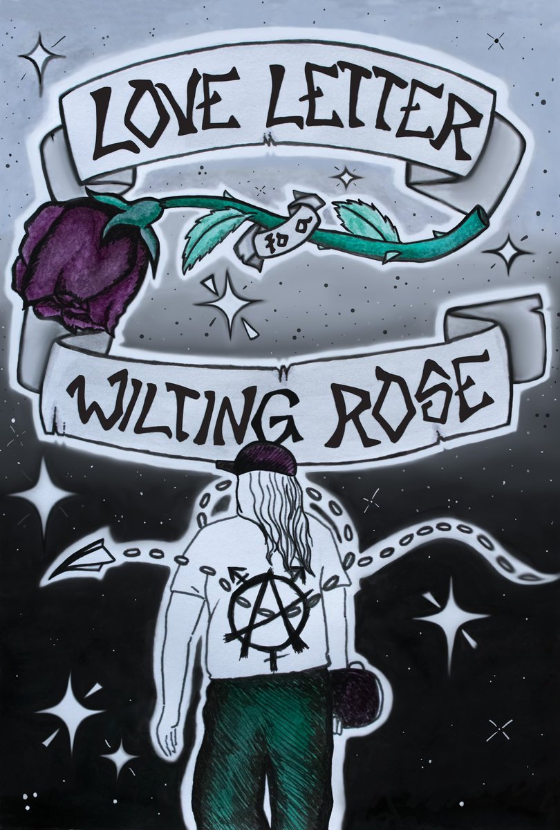 Reaganhater777's tweet image. A love Letter to a Wilting Rose follows crust punk April(she/her) and her crush on ethereal goth Mayhem (fae/faer) in a series of vignettes out now on YouTube