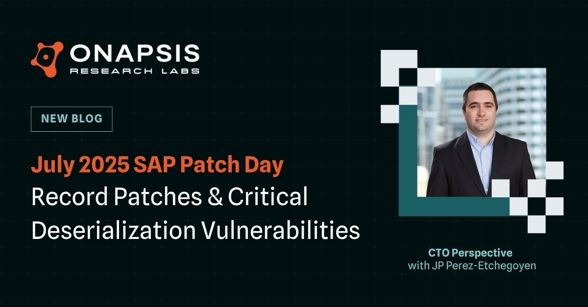 onapsis's tweet image. July Patch Day&apos;s biggest threat: #InsecureDeserialization like CVE-2025-30012 (CVSS 10.0). Attackers exploit these for #RCE, data #breaches &amp;amp; #ransomware (esp. on SAP). Critical #AppSec risk! 

Learn more: 🔗 bit.ly/3UoSobP