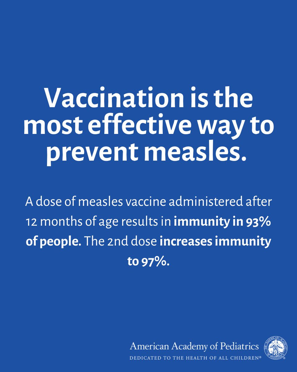 AmerAcadPeds's tweet image. The measles virus is one of the most contagious and infectious diseases known. As cases rise, vaccinating your children is the most effective way to keep them safe. Learn more about how you can protect your children and community.
healthychildren.org/English/safety…