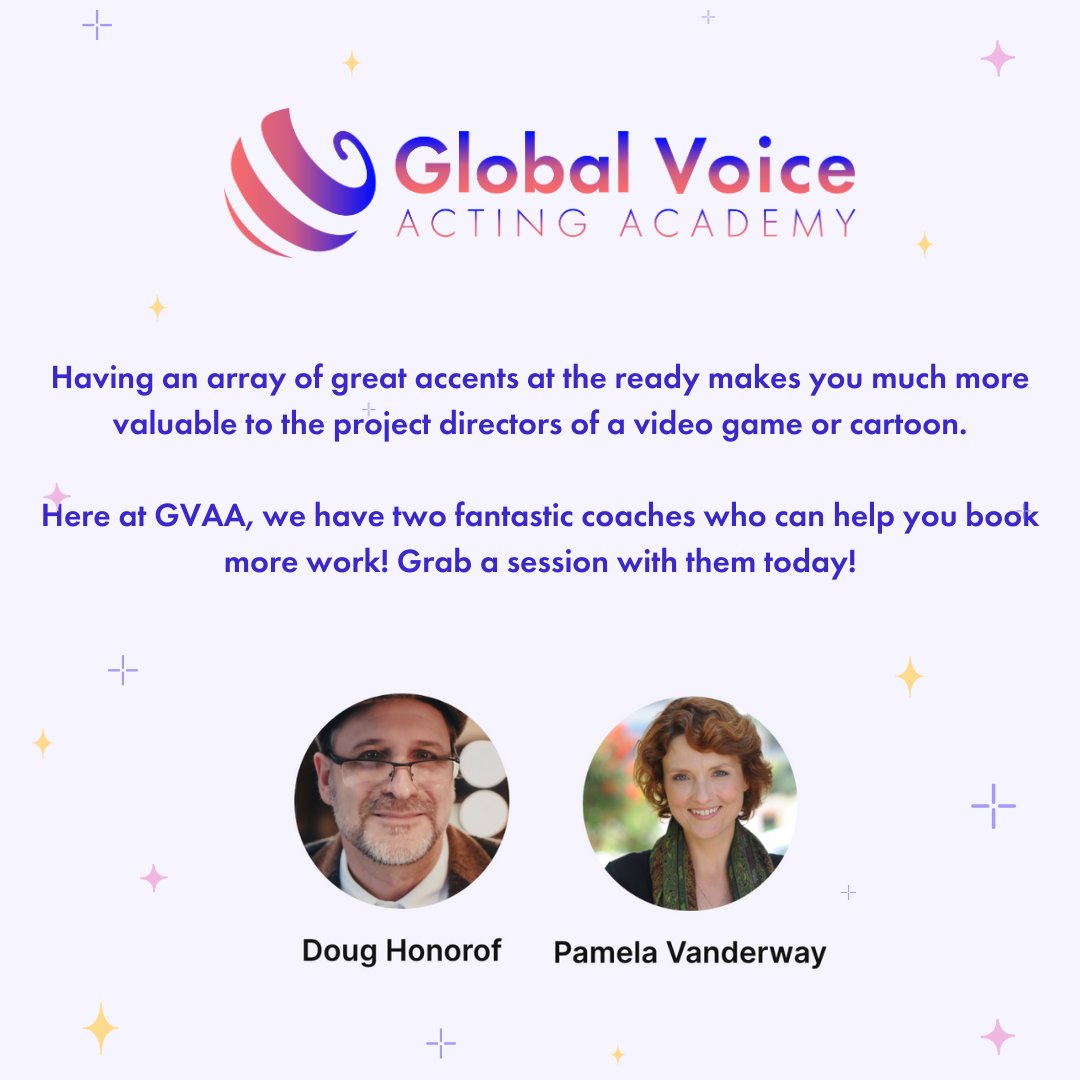 Want to book more characters in games or animation? 🎮🎭 A spot-on accent can make or break your audition—GVAA’s expert coaches will get you there. Don’t just be “good”—be undeniable.

🔗 bit.ly/accent-dialect

#VO #VoiceActing #VoiceOver #Accents #Dialects