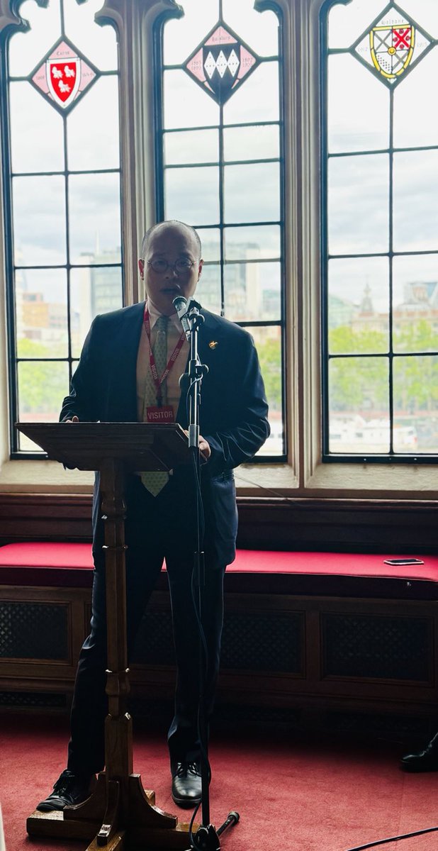 SupportJimmyLai's tweet image. “The Hong Kong Government expected a broken man. What they got was a man who knew he had done right by God.”
Jimmy Lai's son, Sebastien, addresses faith leaders in Parliament to mark the UN Day Commemorating Victims of Acts of Violence Based on Religion or Belief, with thanks…