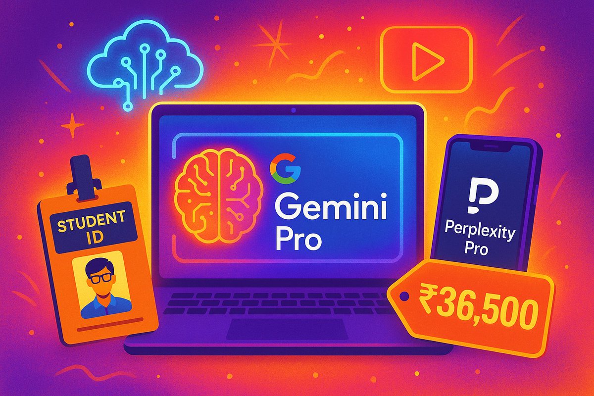Mdridh20's tweet photo. 💸 How I got ₹36,500 in pro AI tools - FREE for a year!
Google AI Pro (students only) + Perplexity Pro via Airtel (open to all).
Zero cost, real results! Details below 👇 https://t.co/O0ifSV1gsr