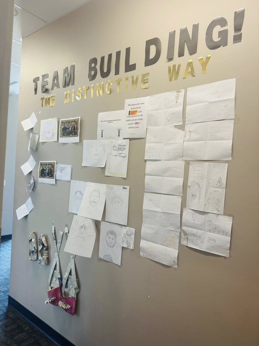 DistinctiveHHC's tweet photo. On this awareness Thursday, we would like to share our team building wall! Every other week, we build-together! If you have any suggestions for team building, let us know! #teambuilding #buildingteams #helpingpeople https://t.co/QL5auMROe5