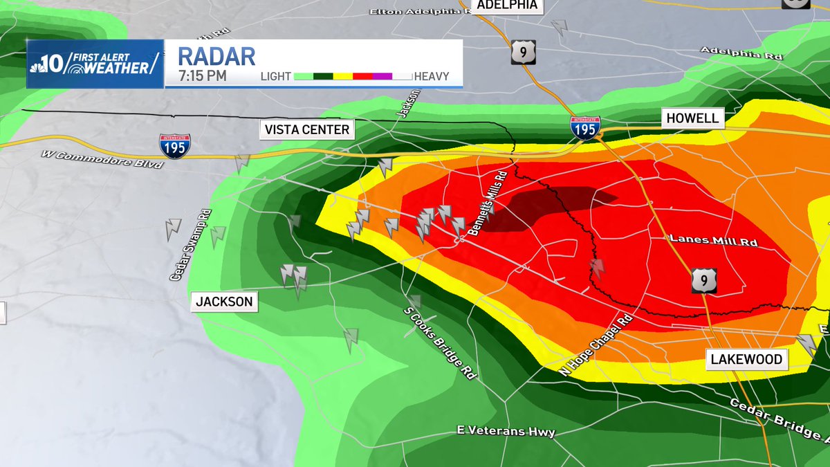 JGodynick's tweet image. Radar from Jackson, NJ last night at 7:15pm. As you can there were many lightning strikes nearby. Even if you can’t hear thunder, a storm this close can be deadly