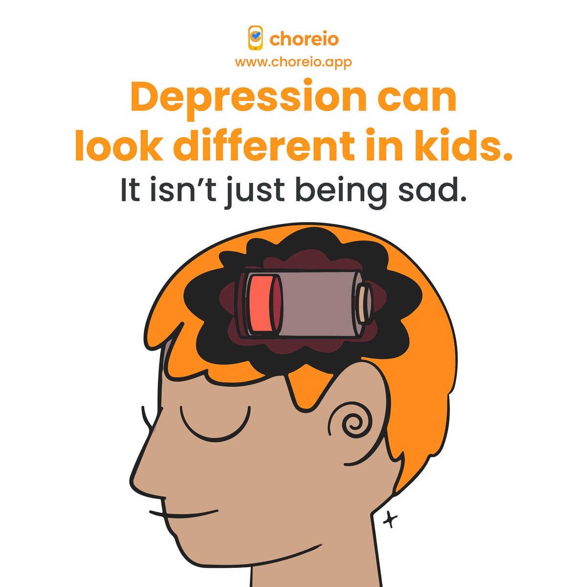 Depression in kids isn’t always obvious.

It’s not just sadness—it can be silence, anger, or even screen overuse.

Know the signs. Stay connected.

Download Choreio now: apps.apple.com/us/app/choreio…

#MentalHealthInChildren #DigitalParenting #ChoreioApp #KidsMentalHealth