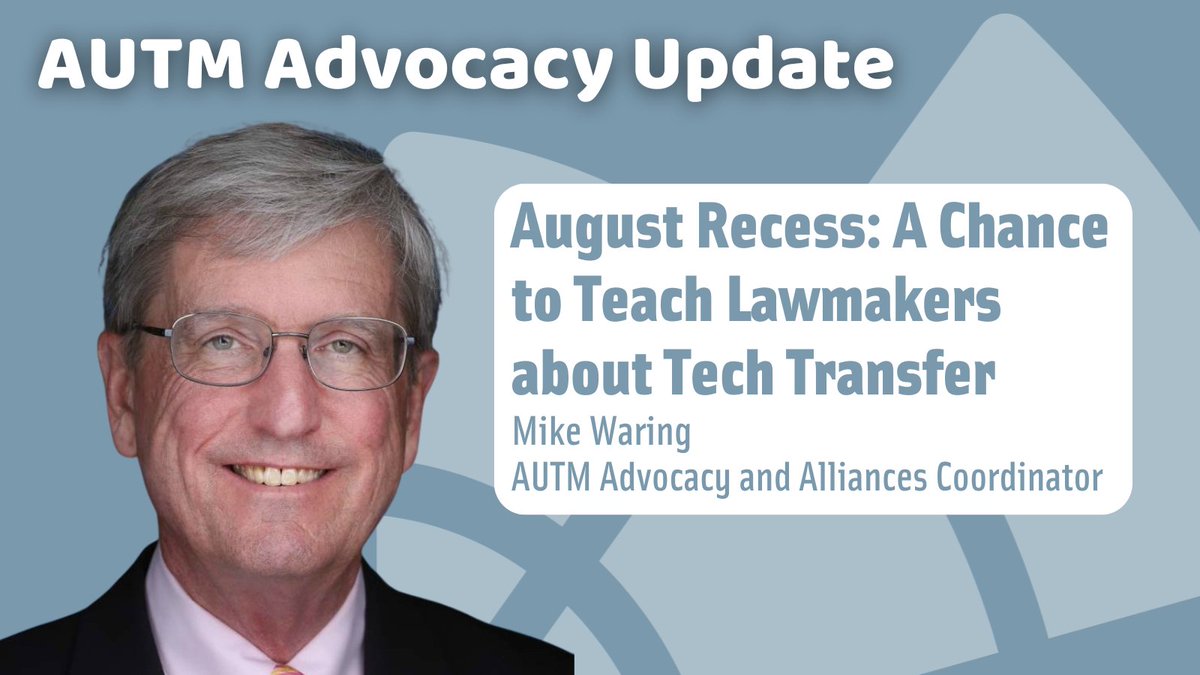 AUTM's tweet image. With Congress home for August, it's the perfect time to show lawmakers how university research and tech transfer drive local innovation and economic growth!
Read more: bit.ly/4kFDetz