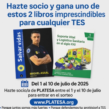🚑💥 ¡HAZTE SOCIO Y GANA UNO DE ESTOS LIBROS!
Del 1 al 10 de julio, si te unes a PLATESA, ¡entras en el sorteo de dos manuales imprescindibles para cualquier TES!

f.mtr.cool/trhfxyxxkb

📅 El sorteo será el 11 de julio.