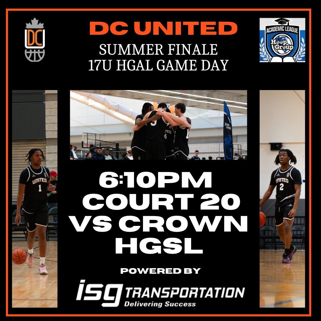 DC United (@dcunitedcan) on Twitter photo DC United 17U HGAL Game Day in AC🔥
📍Atlantic City Convention Center
🆚 Crown Basketball
📍Court 20
⏰ 6:10PM
<a href="/HoopGroupAL/">Hoop Group Academic League (HGAL)</a>
<a href="/HoopGroupEamonn/">Eamonn Mahar</a>
<a href="/colin___simmons/">colin simmons</a>
<a href="/JackBrumley25/">Jbrum</a>
<a href="/nolimitmiles2/">Miles Hamilton</a>
<a href="/DesjardinsLukas/">Lukas Desjardins</a>
<a href="/Owencuff10/">Owen</a>
<a href="/ShaundreDennie/">Shaundre</a>
<a href="/SamsonSossou26/">Samson Sossou</a>
<a href="/9kadenlati/">Kaden Lati</a>
<a href="/saleemgakiza/">saleem gakiza</a> DC United 17U HGAL Game Day in AC🔥
📍Atlantic City Convention Center
🆚 Crown Basketball
📍Court 20
⏰ 6:10PM
<a href="/HoopGroupAL/">Hoop Group Academic League (HGAL)</a>
<a href="/HoopGroupEamonn/">Eamonn Mahar</a>
<a href="/colin___simmons/">colin simmons</a>
<a href="/JackBrumley25/">Jbrum</a>
<a href="/nolimitmiles2/">Miles Hamilton</a>
<a href="/DesjardinsLukas/">Lukas Desjardins</a>
<a href="/Owencuff10/">Owen</a>
<a href="/ShaundreDennie/">Shaundre</a>
<a href="/SamsonSossou26/">Samson Sossou</a>
<a href="/9kadenlati/">Kaden Lati</a>
<a href="/saleemgakiza/">saleem gakiza</a>
