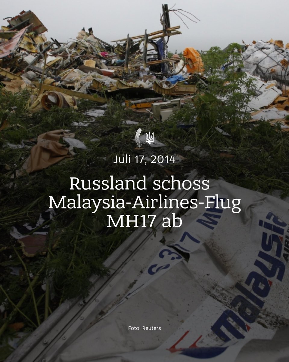 UKRinDEU's tweet image. Vor 11 Jahren tötete Russland alle an Bord von MH17. Nichts bringt die 298 Leben zurück.
Aber Gerechtigkeit muss kommen — zum Gedenken an die Opfer und damit es sich nie wiederholt.
Moskaus Verantwortung ist bewiesen.
Nun muss der Aggressor bestraft werden.