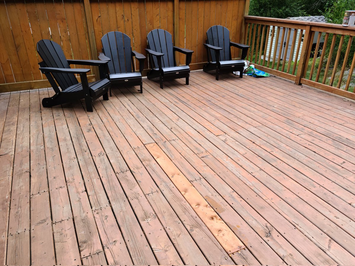 Hot day, but I had fun with dad replacing a rotten board on my deck. You will never gusse which one!