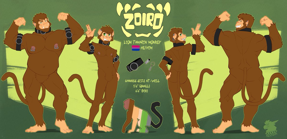 alyxavian's tweet image. MUSCLE UP! 💪🐵

Ref-sheet for @/Zoiro_!