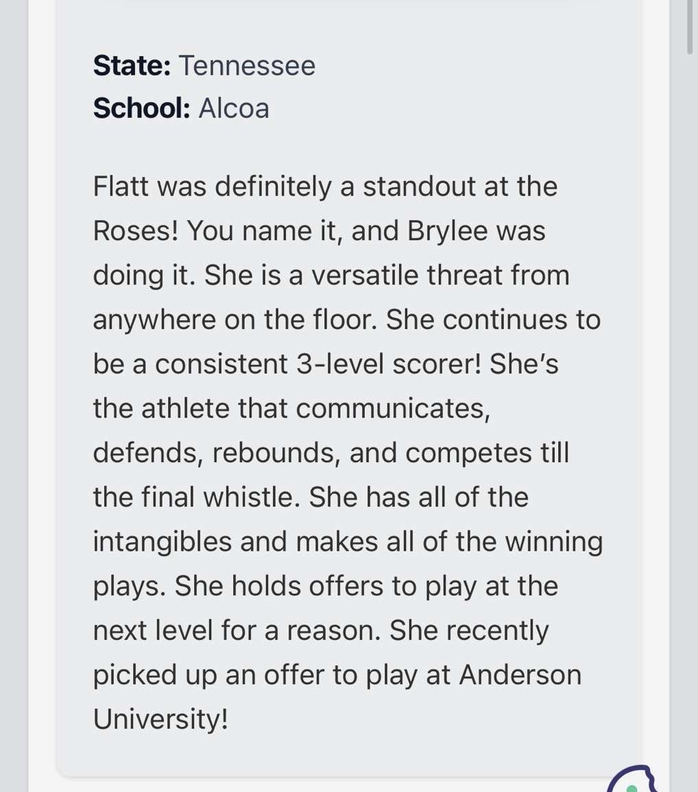 Brylee Flatt (@bryleeflatt22) on Twitter photo Thank you <a href="/PrepGirlsHoops/">Prep Girls Hoops ๐</a> for the write up!! <a href="/TrottersArmes/">TN Flight Trotters 2027 (Armes)</a> <a href="/alcoagirlsbball/">Lady Ts Basketball</a> <a href="/2HYPEsports/">Too Hype Sports</a> <a href="/MeadeHoops/">Amanda Meade</a> Thank you <a href="/PrepGirlsHoops/">Prep Girls Hoops ๐</a> for the write up!! <a href="/TrottersArmes/">TN Flight Trotters 2027 (Armes)</a> <a href="/alcoagirlsbball/">Lady Ts Basketball</a> <a href="/2HYPEsports/">Too Hype Sports</a> <a href="/MeadeHoops/">Amanda Meade</a>
