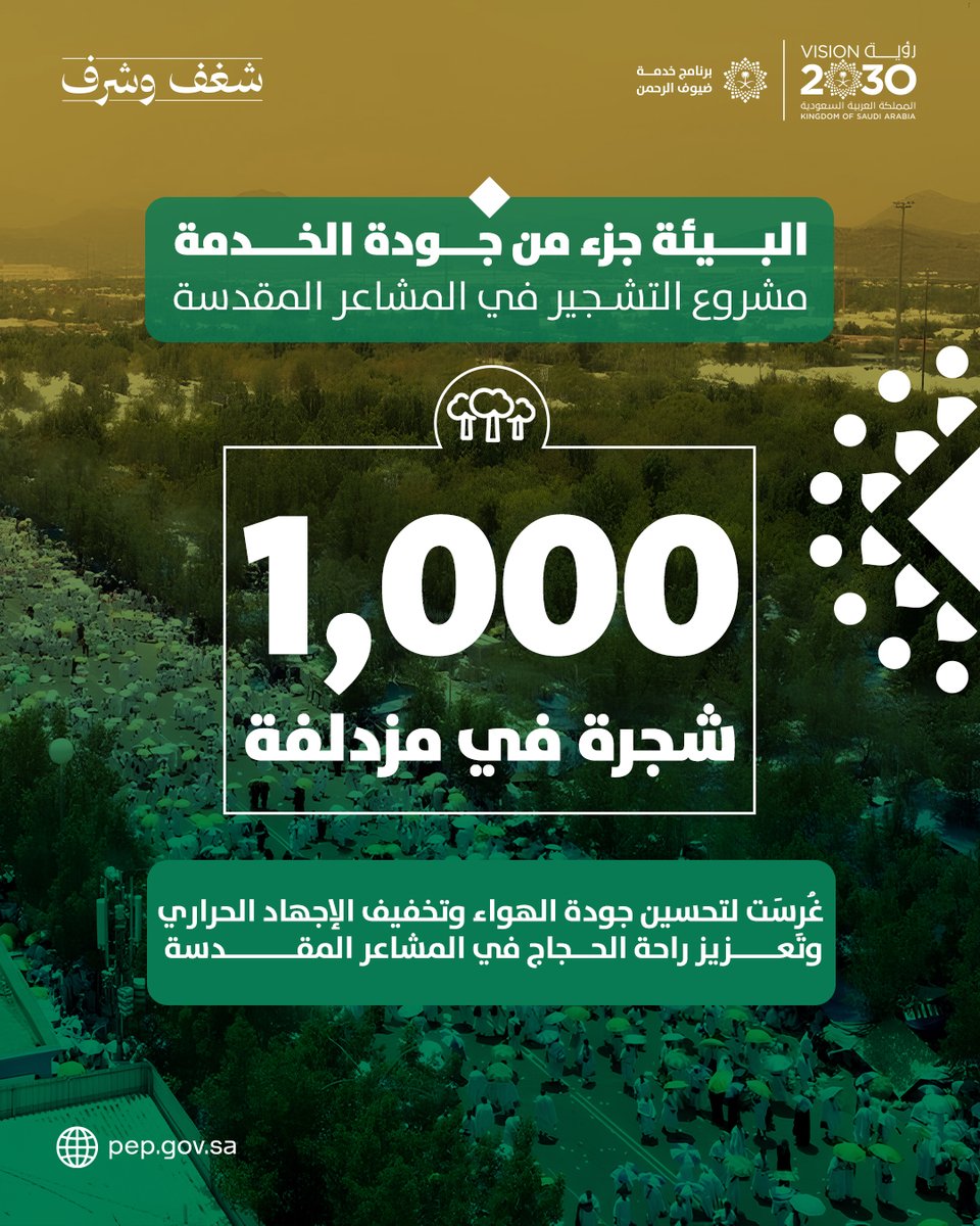 من توجيه ضيوف الرحمن بخطى واضحة إلى تخفيف حرارة الطريق وجودة الهواء
مبادرات ومشاريع انُجزت بكل #شغف_وشرف