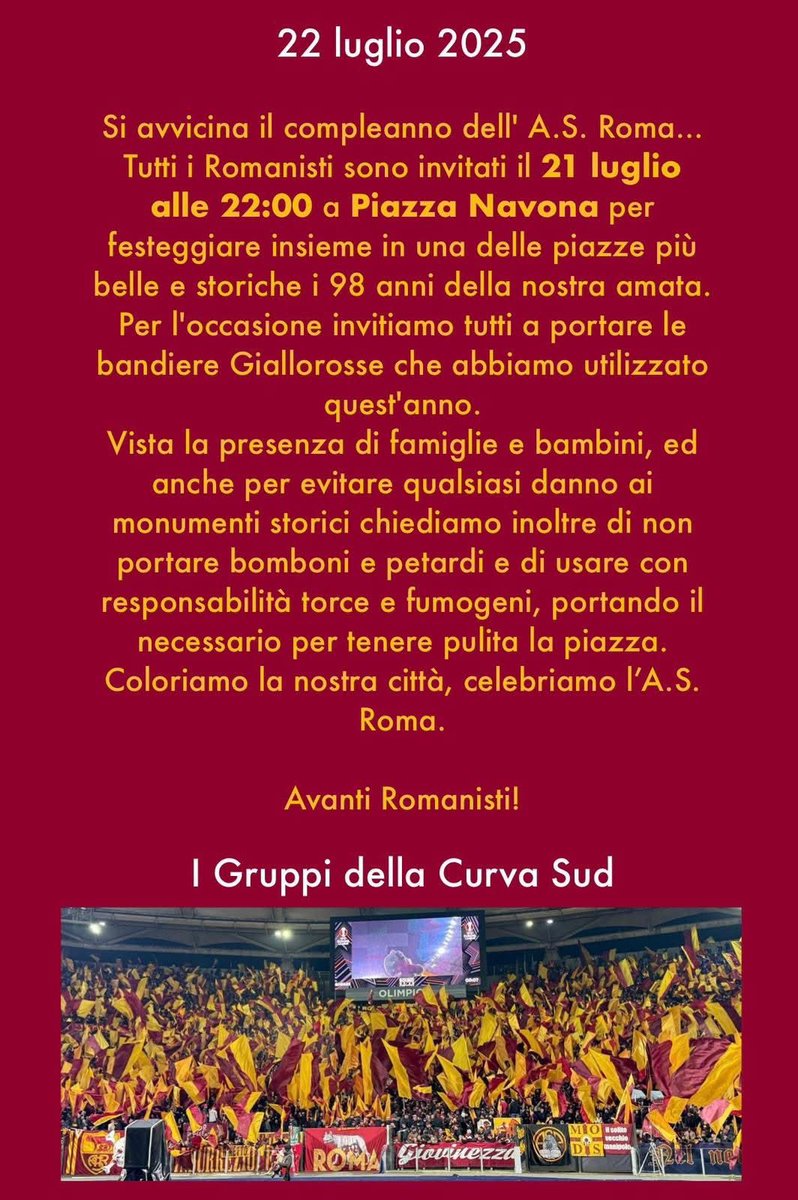 Senza data, luoghi a caso, chiedono responsabilità a gente che ha distrutto macchine private per vedere atterrare lukaku… 
Generale Vaccaro, eternamente grato!