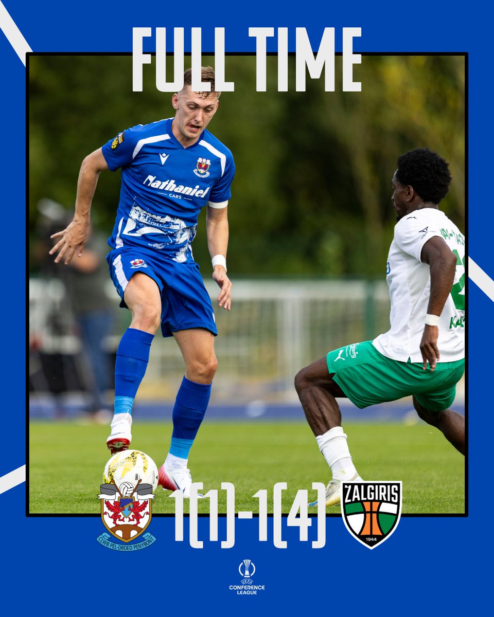 PenybontFC_'s tweet image. Full time. 

Bont battle to a 1-1 draw as we exit the UEFA Conference League. 

🟦 1(1)-1(4) 🟩 | #WeArePenybont