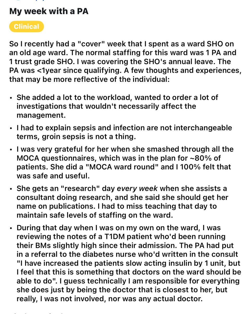 When you replace a doctor with a PA this is what happens. 

All the extra investigations and referrals cost Money. 

PAs and even ACPs have a huge hidden cost