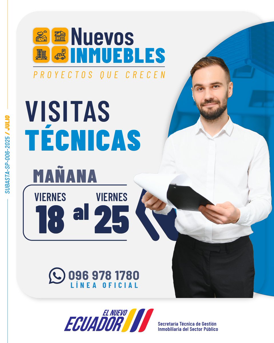 inmobiliarec's tweet photo. #Inmobiliar, tus bienes 🏡
#SubastaInmobiliar | Desde mañana conoce la propiedad de tu interés.
🗓️ Del 18 al 25 de julio
🔗 https://t.co/nifvWFEKQY
Escríbenos y agenda directamente con nosotros tu #VisitaTécnica:
📲 https://t.co/X3J1AczIXu
#ElNuevoEcuador https://t.co/NM6Wc1cLHE