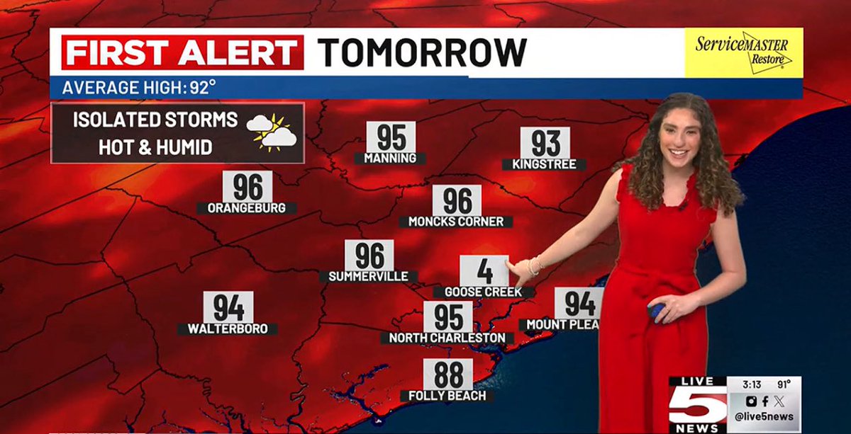 WXwithLex's tweet image. IS IT FRIDAY YET??? 😂😂😂🤦♀️
If you live in Goose Creek - it will NOT be 4° tomorrow…..I meant to put 94° !!