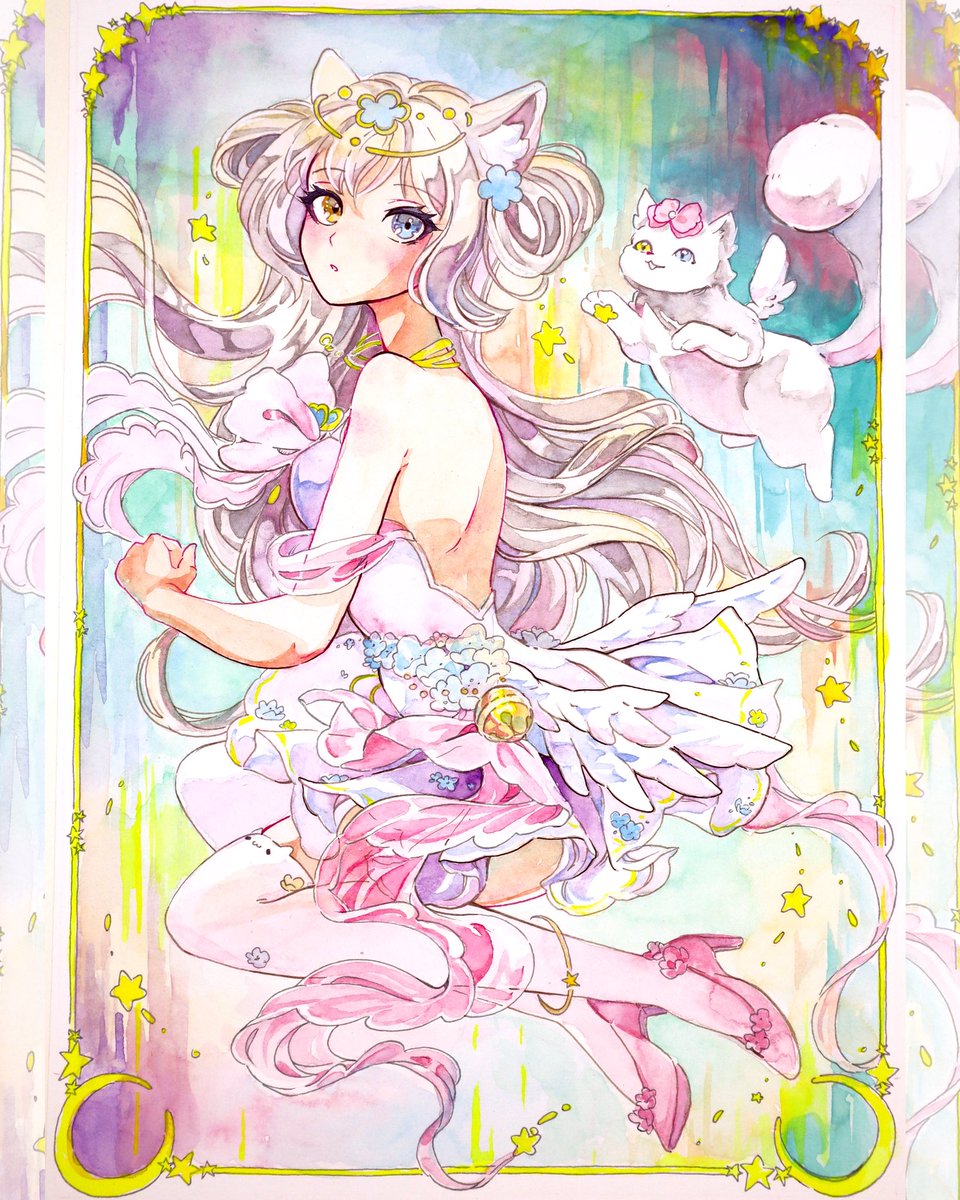 oakteaparty's tweet image. ✨🌸 shimmer 🌸✨ gift art for @Cheriibeans 😍💓
Character by Cherii, Watercolour manga art by Oaktea
ଘ(੭ˊ꒳ˋ)੭✧