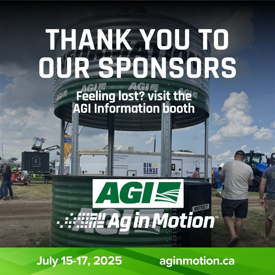 AginMotion's tweet image. Got lost? Need help on-site? 🗺️
Find your way at #AIM25 with help from our Info Booths—sponsored by AIG,
Friendly faces, clear directions, and all the answers you need.
#AgInMotion #AGI #InfoBoothSponsor #FarmShow #SaskAg