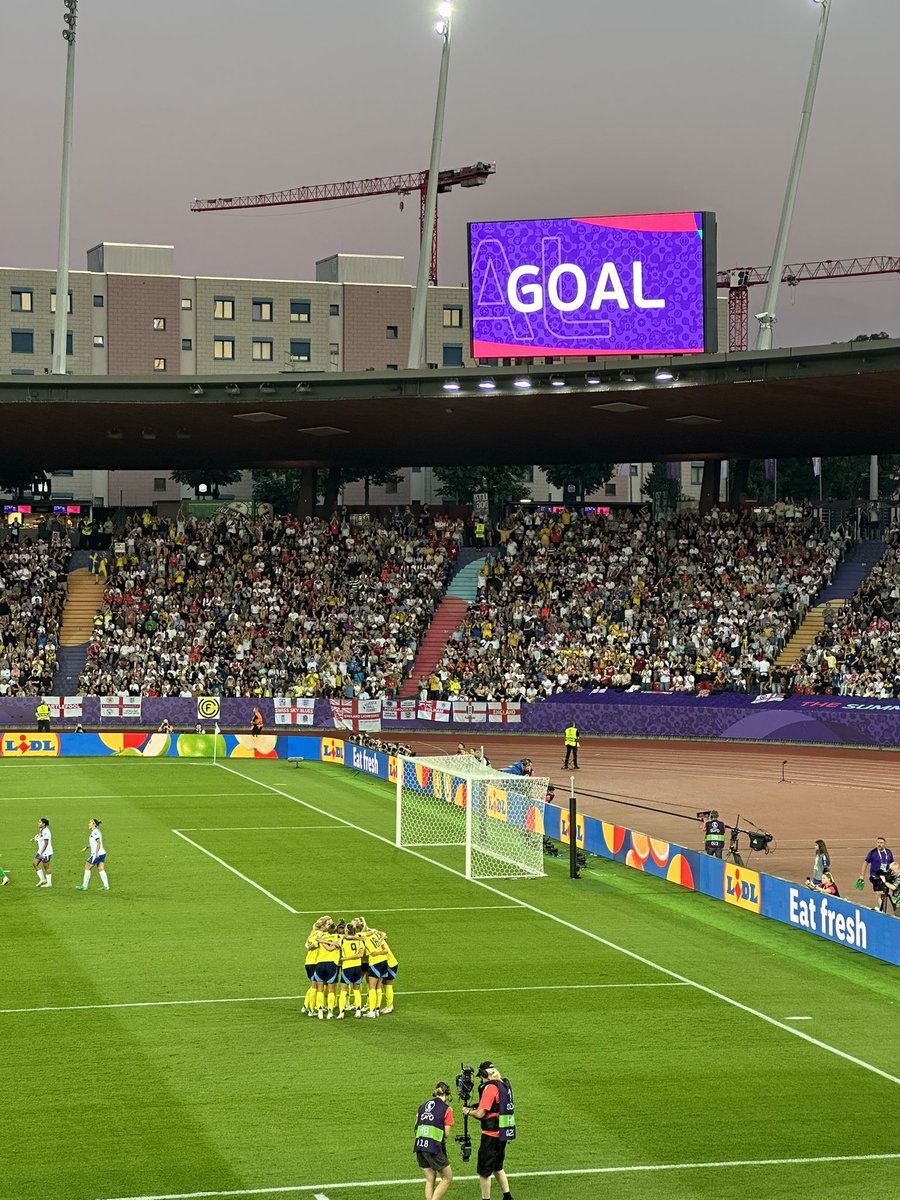The image of the half so far. Sweden are tearing England apart, just as they did Germany in the last group game. 2-0 before the half hour mark is up