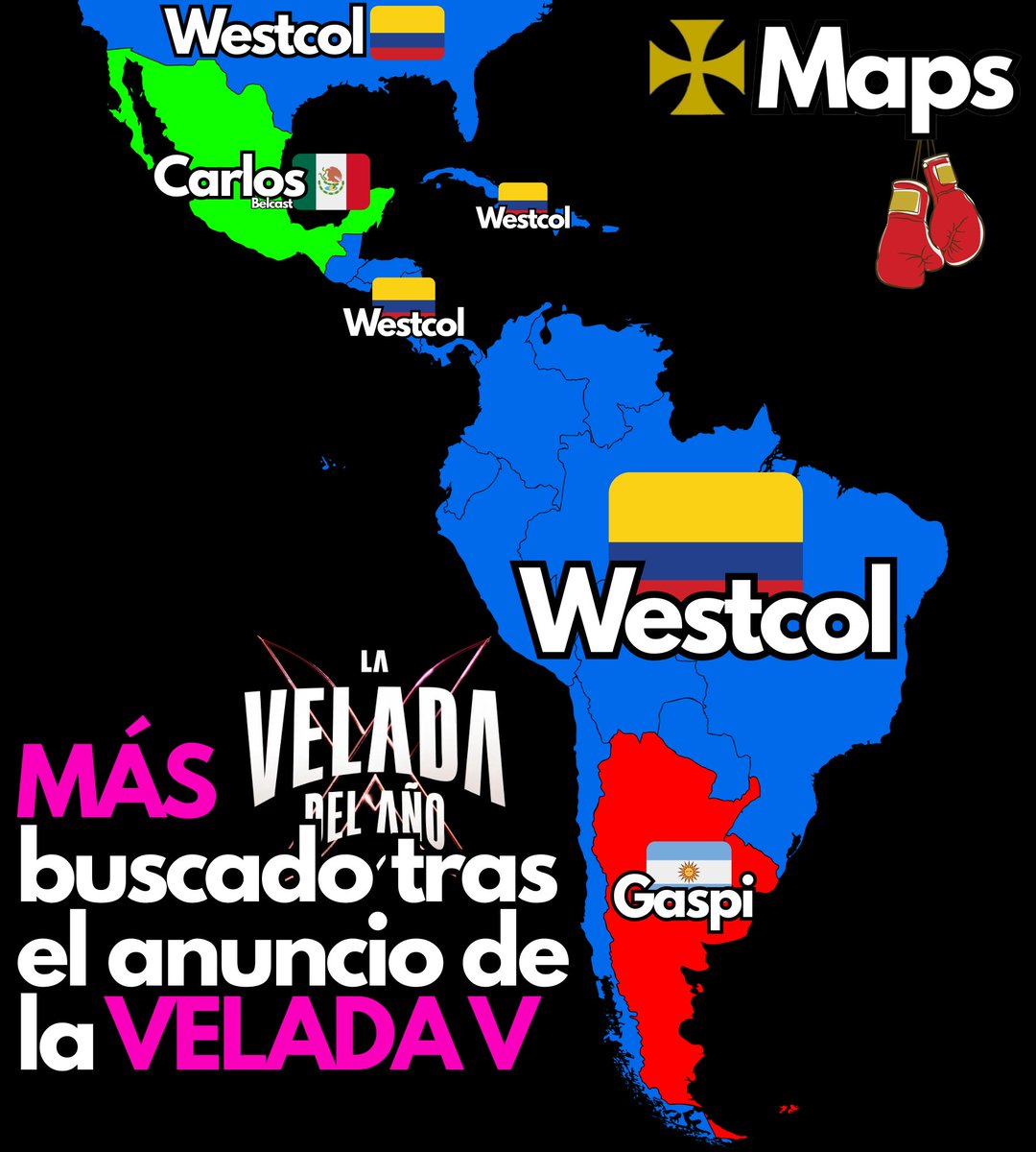mapas_x's tweet photo. 🥊Participante más buscado tras el anuncio de la Velada del Año V: https://t.co/v6eIQyXJSD