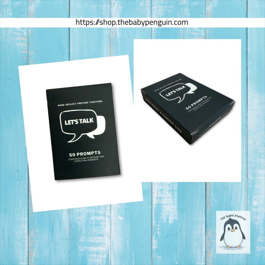 The_BabyPenguin's tweet image. Ready to spark fun conversations? Grab the Let's Talk Card Deck for just $13.45 and turn game night into an unforgettable experience! #ConversationStarters #GameNightFun 

 Shop Now shop.thebabypenguin.com/products/lets-…