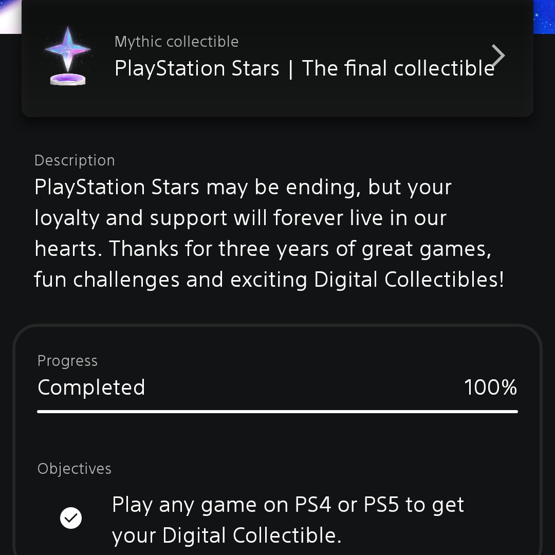SilentBun's tweet image. I didn&apos;t think we were in for one last celebratory collectible.
That&apos;s sweet

To be honest, I&apos;m still disappointed at the decision to end PlayStation Stars. Say what you want about how pointless these little trinkets may be (I personally loved collecting them) it was a clever way…