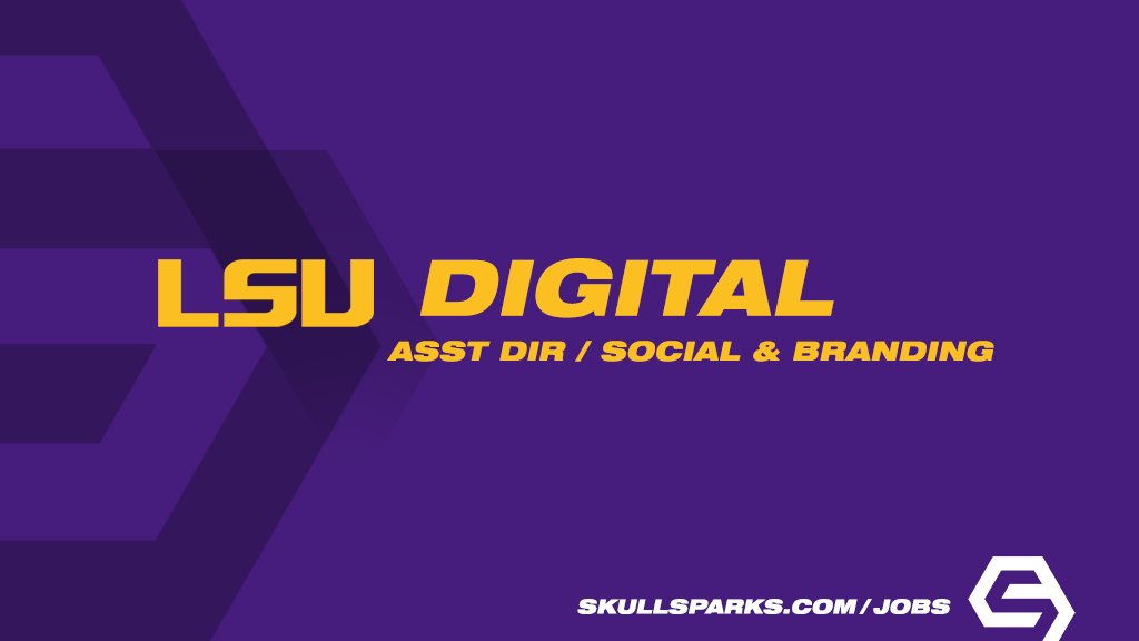 SkullSparks (@skullsparks) on Twitter photo New opportunity with <a href="/LSUsports/">LSU Tigers</a>
Asst Director / Social Media & Branding
Baton Rouge, Louisiana
tinyurl.com/3xn6hd2w
SkullSparks.com/jobs/ New opportunity with <a href="/LSUsports/">LSU Tigers</a>
Asst Director / Social Media & Branding
Baton Rouge, Louisiana
tinyurl.com/3xn6hd2w
SkullSparks.com/jobs/