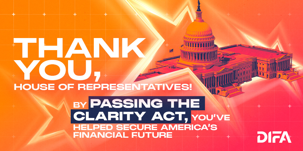 DIFA_USA's tweet image. 🚨BREAKING: The CLARITY Act just PASSED the House.
This is a huge win for every American who seeks to harness the promise of blockchain technology and digital assets!