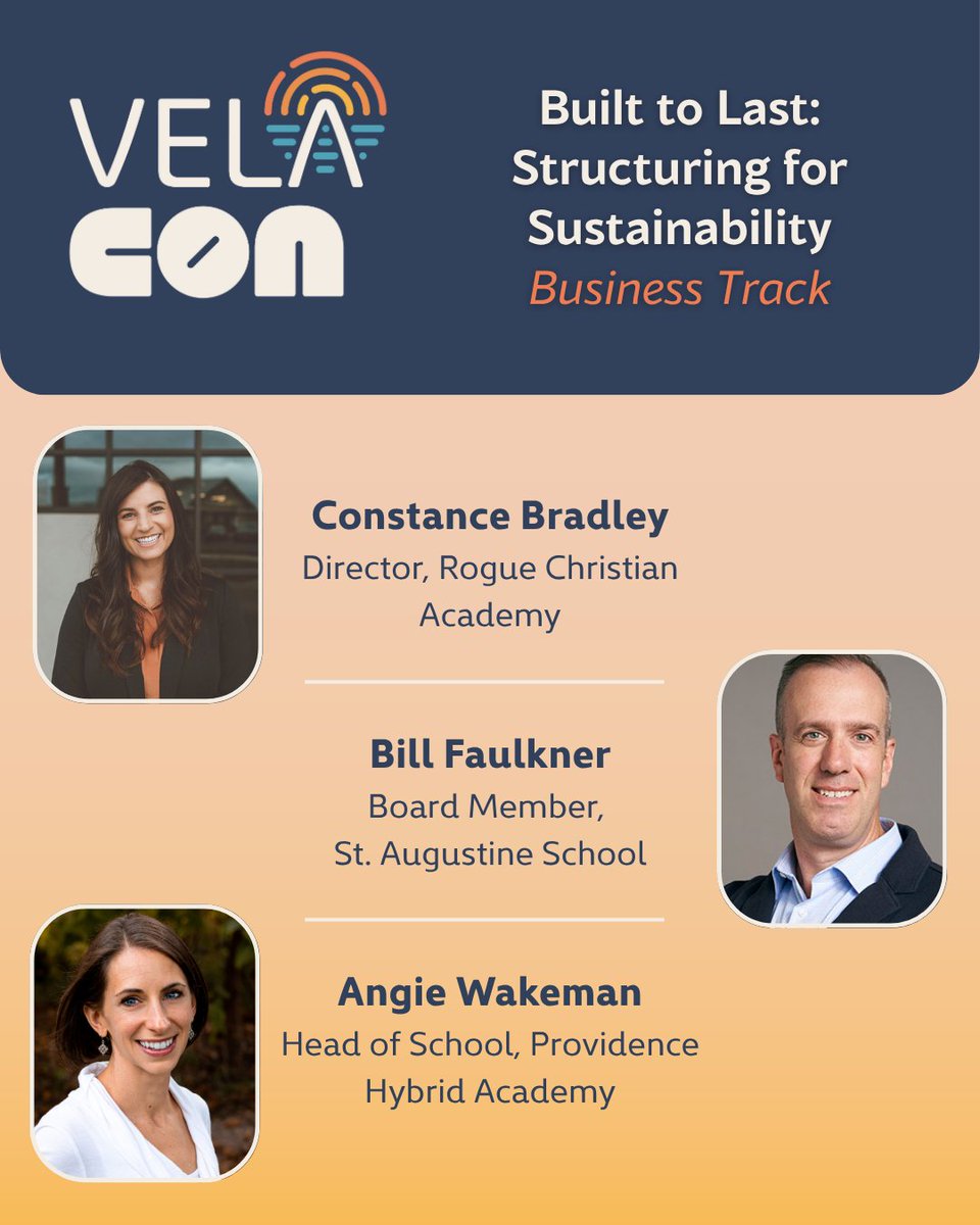 VELAorg's tweet image. ✨ VELA Con programming showcase | Business track: “Built to Last: Structuring for Sustainability” featuring Constance Bradley, Bill Faulkner, and Angie Wakeman.
---
Whether you’re just starting or evolving your model, every founder hits a moment where it’s time to clarify…