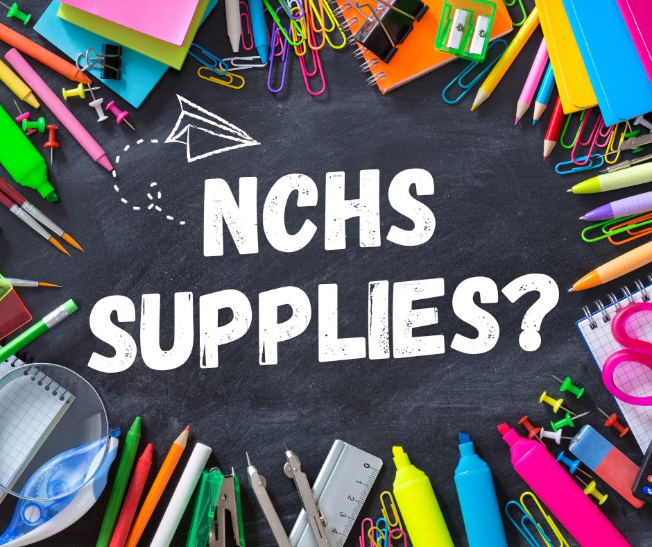 Questions about the HS SUPPLY LIST? As we have multiple classes, teachers will share their supply lists with students the first week of classes. Teachers will give your students about a week to get the specific items for their class.