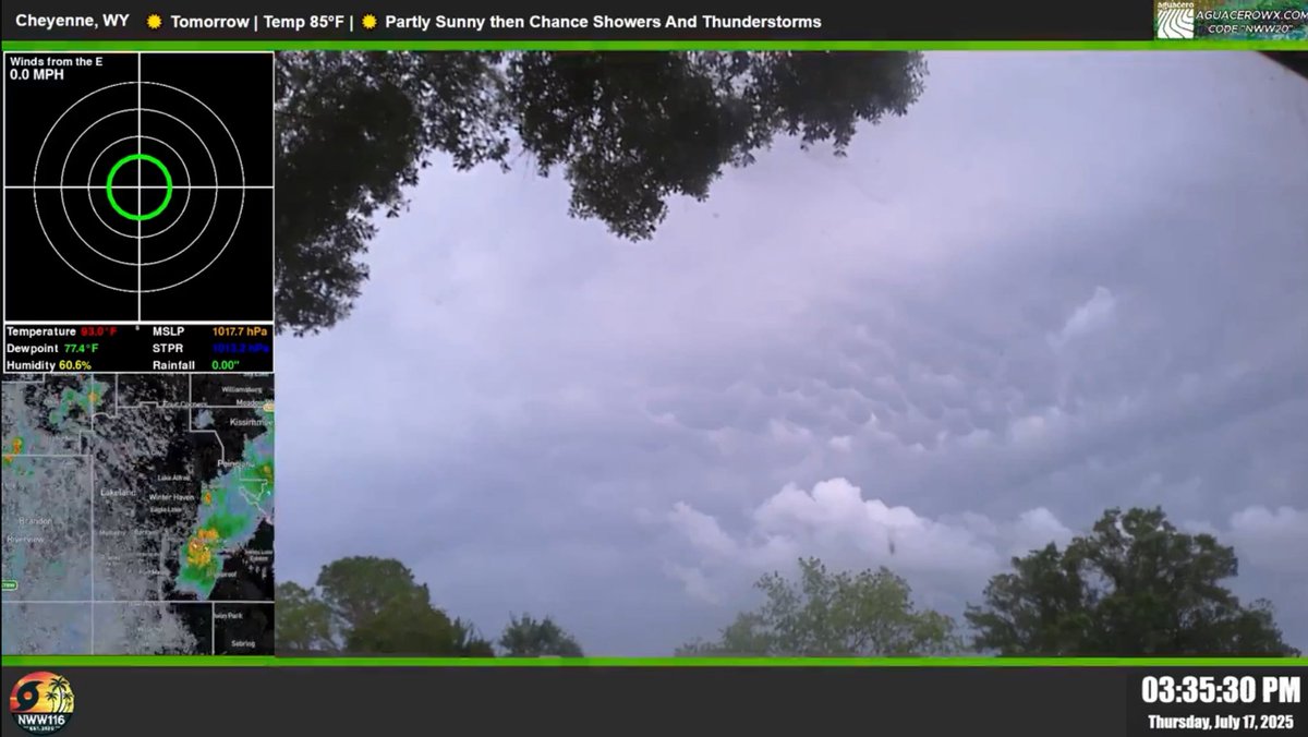 NWW116_WX's tweet image. Live Mammatus clouds here in Florida! youtube.com/live/kOirDPkbr… #wx #wxtwitter #severewx