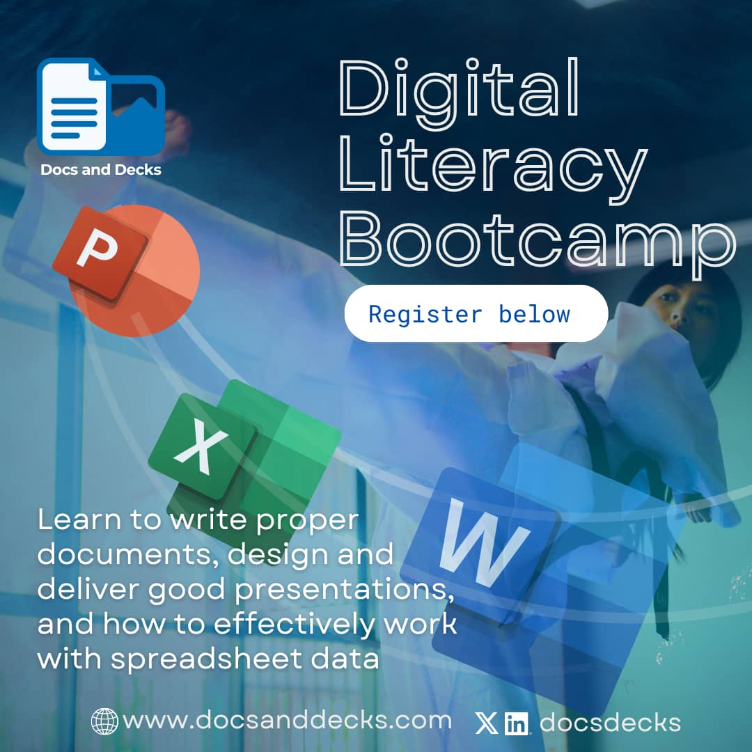 docsdecks's tweet image. 🚨 4 Days Left to Register!

Our Microsoft Office training (Cohort 2.0) is almost here  and you don’t want to miss it.

✅ Live practical sessions
✅ Beginner-friendly
✅ Certificate &amp;amp; community
Ready to skill up in Excel, Word &amp;amp; PowerPoint?

Register @ docsanddecks.com