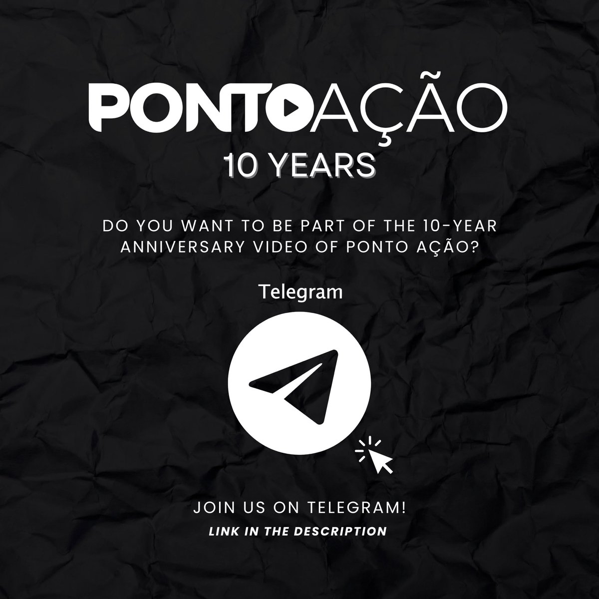 pontoacaoofc's tweet image. HOMENAGEM PA | 10 ANOS! 🎥✨
Abrimos um grupo no Telegram, e precisamos de vocês para que essa comemoração tão especial aconteça!
A homenagem será exibida no dia da pré-estreia de Xeque Mate, e disponível nas redes sociais da PA.
PARTICIPEM!
🔗: t.me/pontoacao10anos