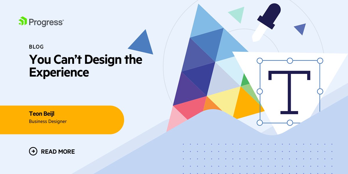 Progress Kendo UI (@kendoui) on Twitter photo Is #UX something you truly design, or does it just... happen? 🤔
Maybe <a href="/_Teon_/">Teon Beijl</a> will have you rethinking your entire approach!
Find out why the best UX comes from shaping the environment, & not trying to dictate user emotions: prgress.co/4nTbUe5 Is #UX something you truly design, or does it just... happen? 🤔
Maybe <a href="/_Teon_/">Teon Beijl</a> will have you rethinking your entire approach!
Find out why the best UX comes from shaping the environment, & not trying to dictate user emotions: prgress.co/4nTbUe5