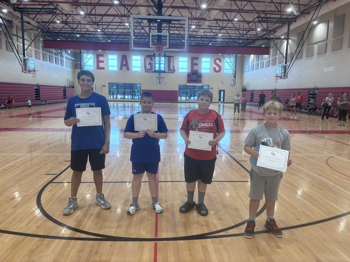 Day 4 campers of the day made winning plays for their team. Great defense and unselfish offense all day! Congrats to Joey, Remington, Owen, and Ben!
