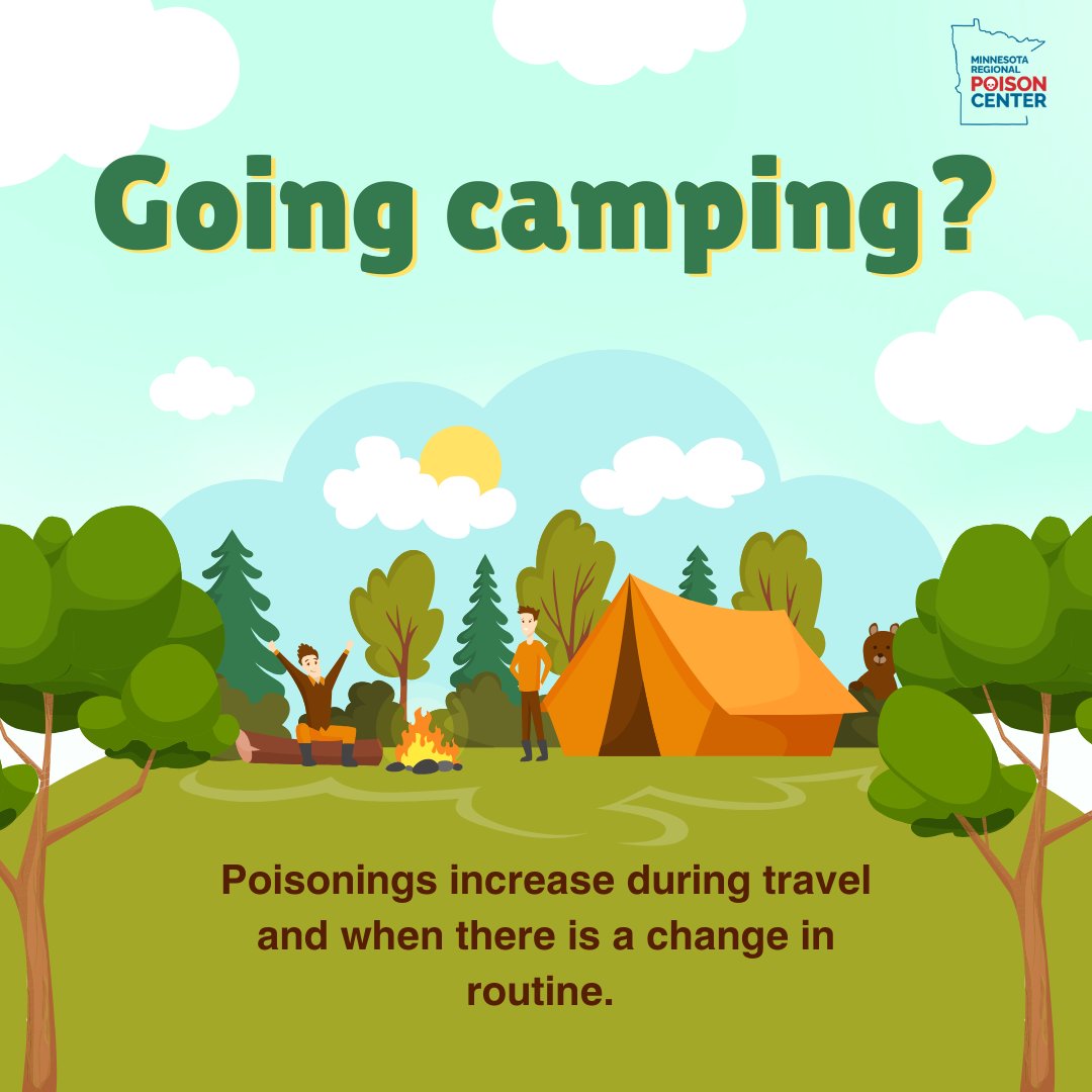 Going camping? #PreventPoison by keeping items such as flame colorant, outdoor torch fuel and lighter fluid #upandaway. Questions? 📲Call 1-800-222-1222 for free, confidential advice. #poisonhelp #outdoorsafety