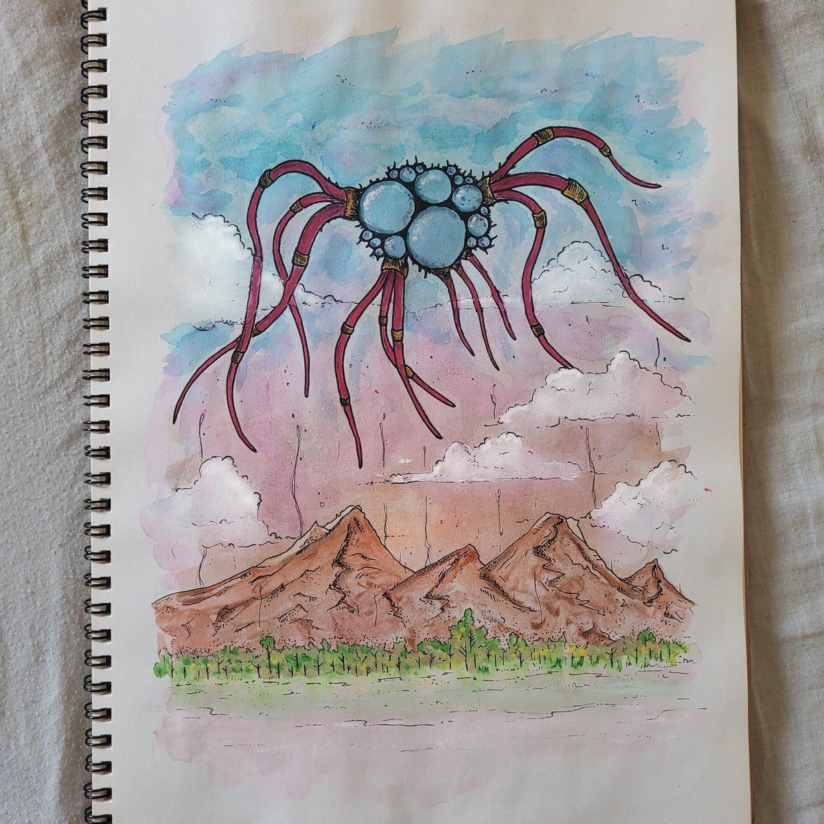 Invasor volador hermosamente horripilante