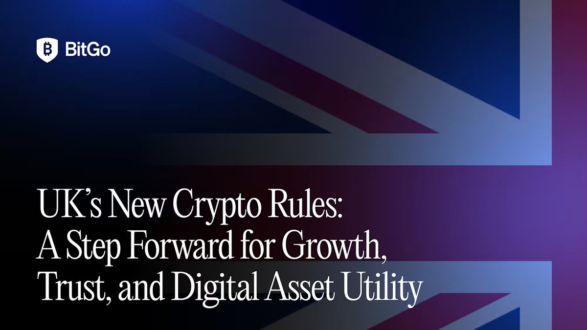 BitGo's tweet image. The UK took a major step toward becoming a global crypto hub.
A new phased regime brings exchanges, custodians, and brokers under formal oversight, combining innovation with strong consumer protection.
For institutions, it’s clarity.
For investors, it’s trust.
Learn more…