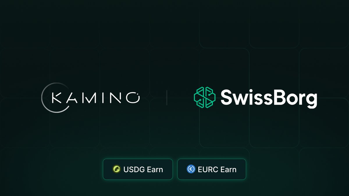 1/ Kamino Lend has been integrated into <a href="/swissborg/">SwissBorg</a> Earn!

Via Swissborg, 880,000+ users now have access to Kamino’s onchain yields—starting with <a href="/global_dollar/">Global Dollar Network 🌎</a>'s USDG and <a href="/circle/">Circle</a>'s EURC