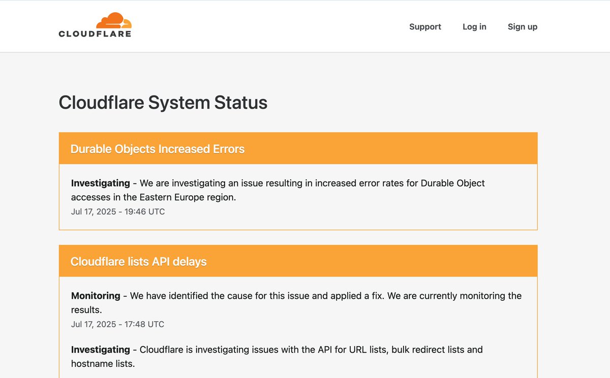 NathanFlurry's tweet image. Cloudflare Durable Objects is down for the 3rd time in the past couple months 😵💫
Devs on @rivet_gg (open-source Durable Objects) haven't been affected by any of these outages
Can't wait to share self-hosting guides for Railway, k8s, & AWS very soon
