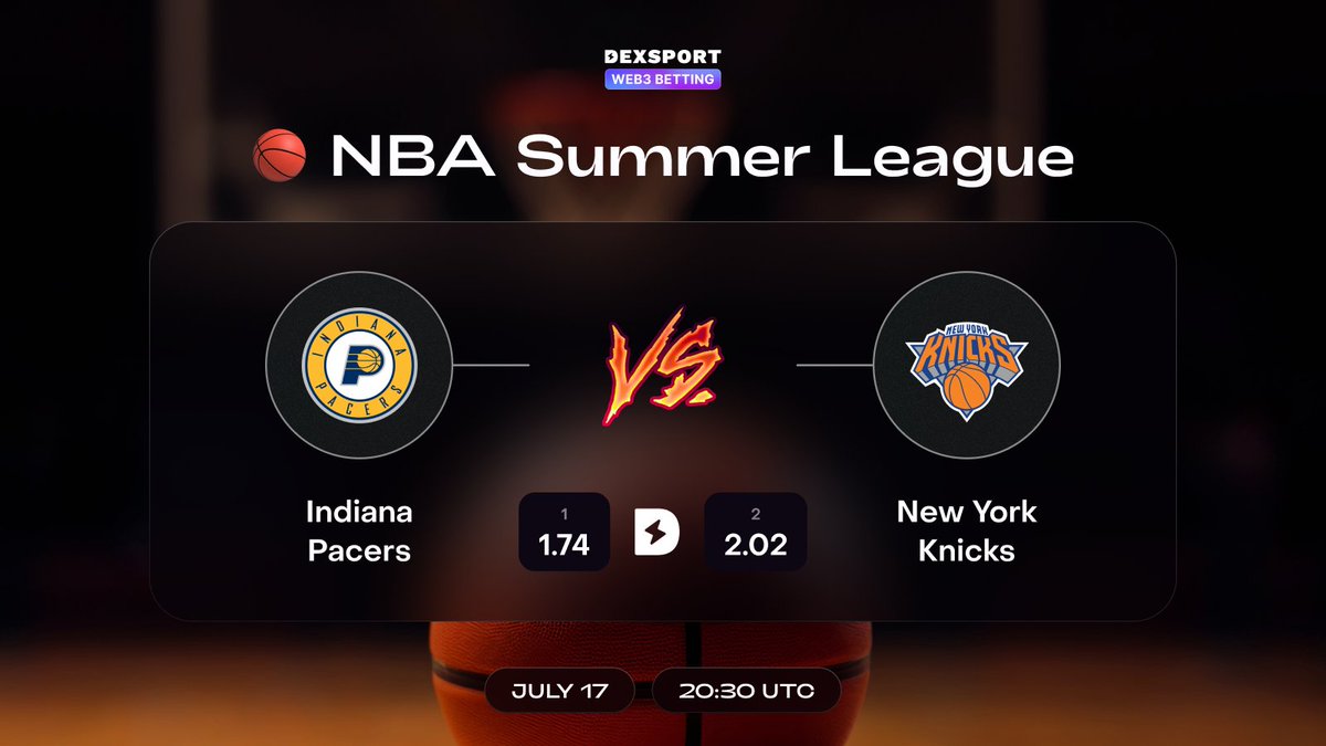 dexsport_gaming's tweet photo. #SummerLeague comes alive as #IndianaPacers — backed by #RayJDennis (16 ppg, #GLeague All‑Rookie) and second-round pick #JohnnyFurphy — take on a red-hot #Knicks squad led by turnaround star #TylerKolek and French rookie #MohamedDiawara https://t.co/0MPzt7klxe