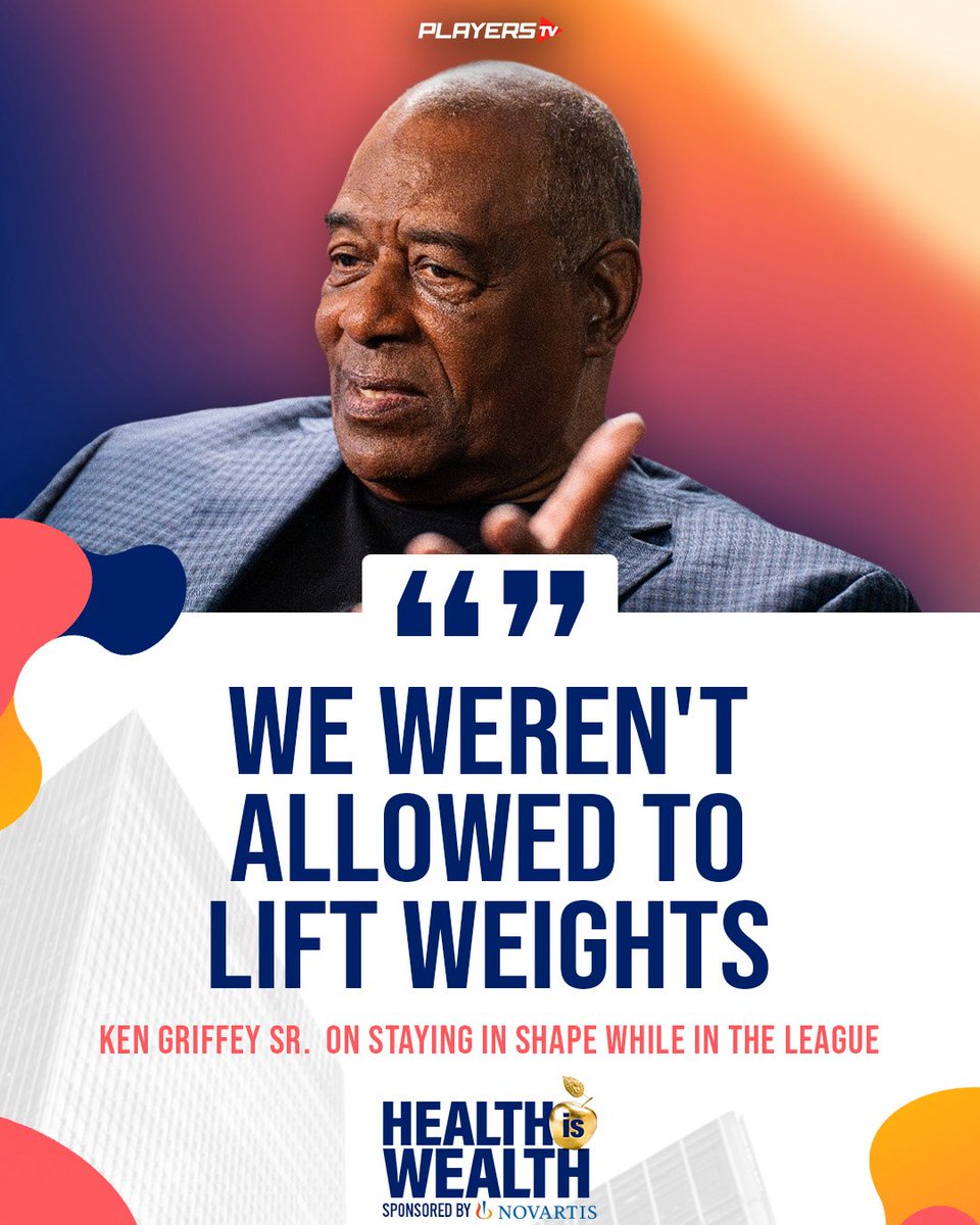 ThePlayersTV's tweet image. Ken Griffey Sr. said he wasn't allowed to lift weights. 🤯
Discover how health drives success with Dr. Myron Rolle on Health is Wealth, sponsored by Novartis Pharmaceuticals Corporation, streaming now on PlayersTV, where wellness meets performance.
#HealthisWealth #Novartis…