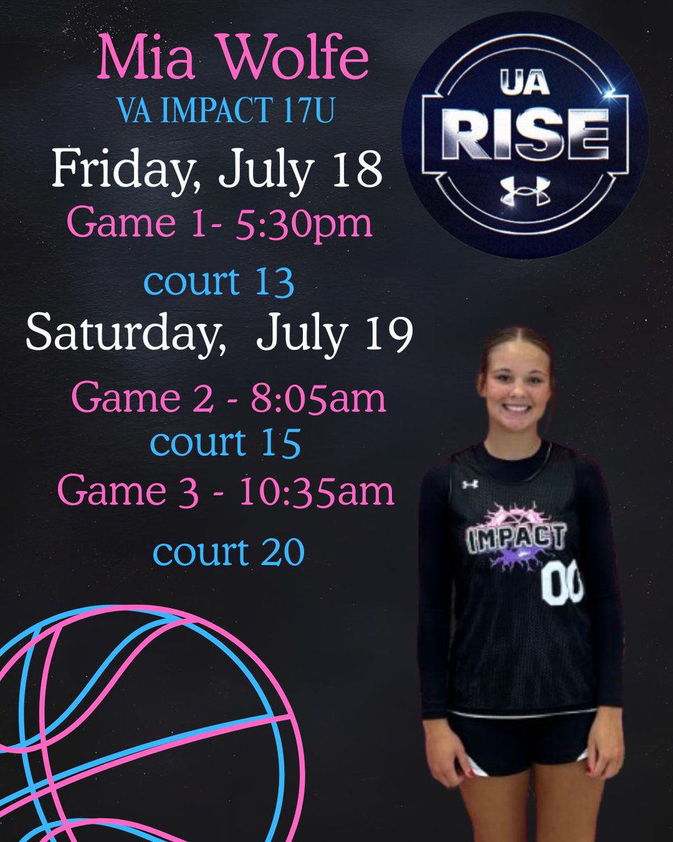 Mia Wolfe (@mia_wolfe13) on Twitter photo Last tournament of the AAU season so excited to run it with these girls one more time!! <a href="/va_impact/">VA Impact</a> Last tournament of the AAU season so excited to run it with these girls one more time!! <a href="/va_impact/">VA Impact</a>