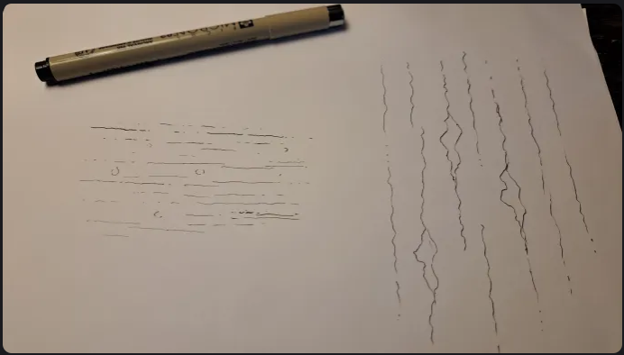 McFunkypants's tweet image. inspired by the artist Moebius today I drew some lines on paper and turned them into textures for a godot project