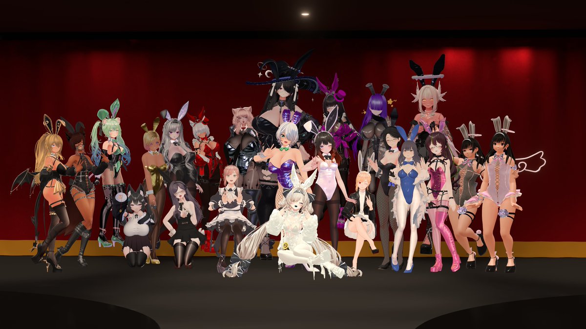 VRbunnybar's tweet image. 次回の月兎は7/24(木)の22時より営業です！
バニーといえば黒色？いえ、そうとも限りませんよ。あなたの好きな色のバニースーツを身にまとえば気分上々！夏を彩りましょう！
別館でお待ちしております！
第一部：22:00～22:45
第二部：23:00～23:45
#バニーのお店月兎