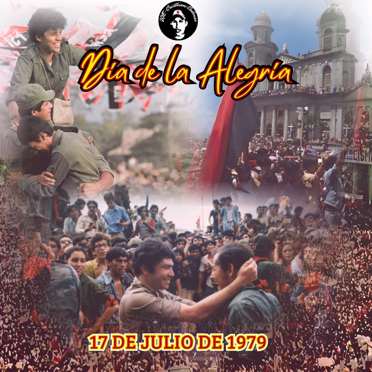 ✨️Día de la Alegría 🥳
  Este día es símbolo de la resistencia popular y el valor de los héroes de la Revolución Sandinista, cuyas acciones permitieron recuperar la libertad de nuestra nación ✊🏻❤️🖤
#4619SiempreMásAllá
#LeonRevolucion